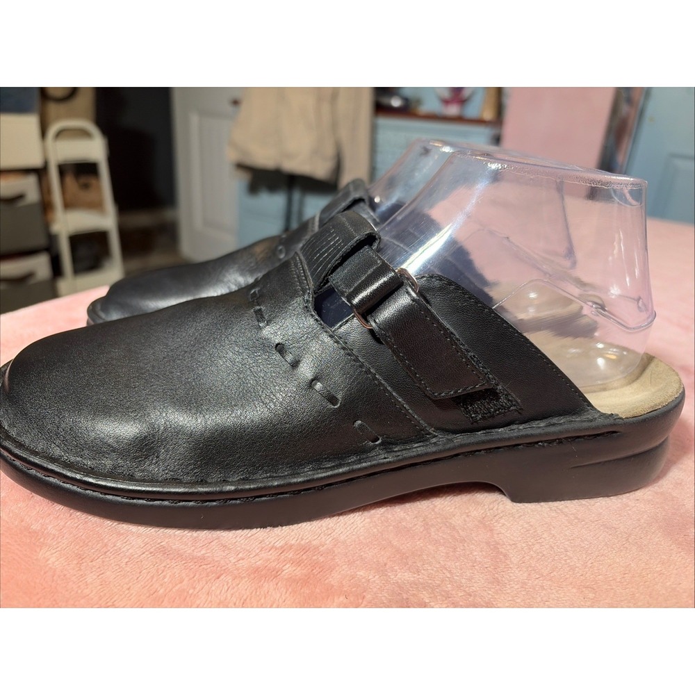Bjorndal Meadow Black Leather Mules Clogs Size 10 M.